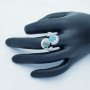 Anello in Oro Bianco 18kt con Diamanti Certificati - Modello (Tandem)