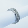 Anello in Oro Bianco 18kt con Diamanti Certificati - Modello (Ruota)