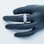 Anello in Oro Bianco 18kt con Diamanti Certificati - Modello (Ruota)