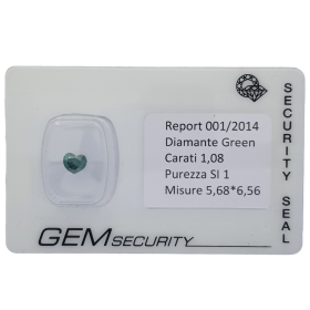 Chine CERTIFICAT DE BOURSOUFLURE DE DIAMANT DE COEUR VERT 1.08 ct SI1 Fabricants