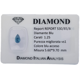 Chine Diamant Goutte bleue en blister certifié 1.25 ct VS1 Fabricants