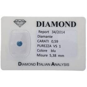Blue Round Diamond in blister Certificate 0.59 ct VS1 China Manufacturer