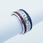 Bande anneau en Or avec des Diamants, de Rubis et de Saphirs Naturels 5.13 ct Total