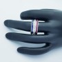 Bande anneau en Or avec des Diamants, de Rubis et de Saphirs Naturels 5.13 ct Total