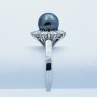 bague en or blanc 18 carats avec perle de Tahiti et diamants naturels