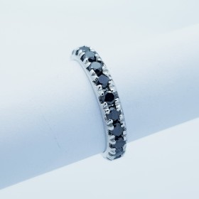 Bague Ronde Veretta en or 18 carats avec Diamants Noirs Certifiés-Modèle (Bracelet Noir)