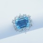 bague en Or 18kt avec Aigue-Marine et Diamants Certifiés-Modèle (Navy