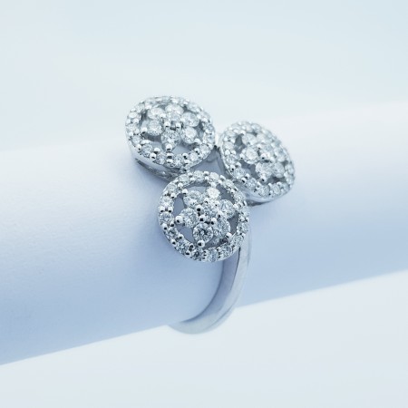 Anello oro Bianco 18kt 0.53ct Totale G VS1 - Modello (KASSANDRA)