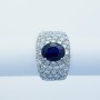 Anello in Oro 18kt con Zaffiro e Diamanti Certificati - Modello (Blue)