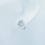 Earrings in 18 kt White Gold with Certified Diamonds - Model (Ufo)