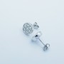 Earrings in 18 kt White Gold with Certified Diamonds - Model (Ufo)