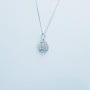 Collana Ciondolo in Oro Bianco 18 kt con Diamanti Certificati - (Disco)
