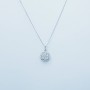 Collana Ciondolo in Oro Bianco 18 kt con Diamanti Certificati - (Disco)