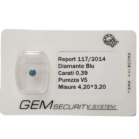 DIAMOND ROUND BLUE 0.39 ct VS in BLISTER - LOT 0.40