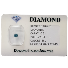 DIAMANTE FANCY BLU 0.51 ct SI - LOTTO 0.50
