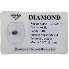 DIAMANT OVALE BLEU 1.18 ct VS1-LOT 1.0
