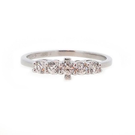 VERETTA ring in rhodium silver with Zircon diamonds-version 1