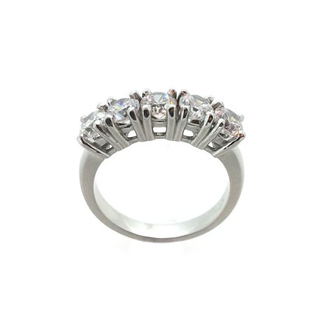 VERETTA in rhodium silver with 5 diamonds 1.0 carat total