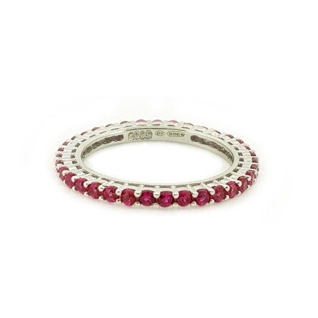 Eternity ring in silver with rubies