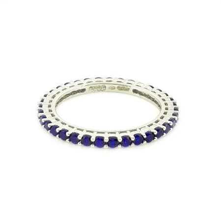 Eternity ring in silver with sapphires