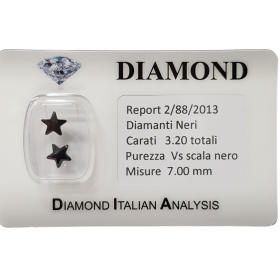 COPPIA DIAMANTI NERI STELLA 3.20 CARATI TOTALI in BLISTER CERTIFICATO