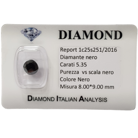 DIAMANT NOIR BRILLANT DE QUALITÉ SUPÉRIEURE DE 5,35 CARATS