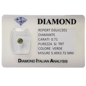 Chine DIAMANT ROND VERT 0.71 ct SI1 dans LE CERTIFICAT DE BOURSOUFLURE Fabricants