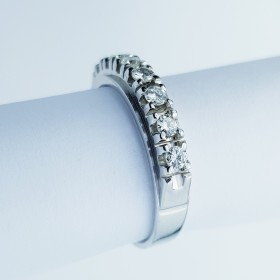 Bague Veretta en Or 18kt avec 7 Diamants Certifiés 0.75 ct Total-Modèle (Flipper)