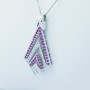Pendentif en or blanc 18kt avec DIAMANTS et RUBIS 1,27 ct Total-Modèle (CARTE)