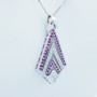 Pendentif en or blanc 18kt avec DIAMANTS et RUBIS 1,27 ct Total-Modèle (CARTE)