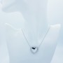 Collana Ciondolo in Oro Bianco 18 kt con Diamanti Certificati - Modello (Cuore)