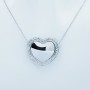 Collana Ciondolo in Oro Bianco 18 kt con Diamanti Certificati - Modello (Cuore)
