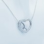 Collana Ciondolo in Oro Bianco 18 kt con Diamanti Certificati - Modello (Cuore)