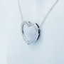 Collana Ciondolo in Oro Bianco 18 kt con Diamanti Certificati - Modello (Cuore)