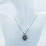 Pendentif en Or Blanc 18 carats avec Perle et Diamants Certifiés-Modèle (Fleur)
