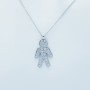 Collana Ciondolo in Oro Bianco 18 kt con Diamanti Certificati - Modello (Uomo)