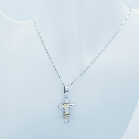 CROSS PENDANT IN 18 KT WHITE GOLD