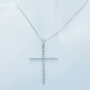 CROSS PENDANT IN 18 KT WHITE GOLD with CERTIFIED DIAMONDS - Model (Semi-rigid)