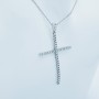 CROSS PENDANT IN 18 KT WHITE GOLD with CERTIFIED DIAMONDS - Model (Semi-rigid)