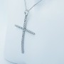 CROSS PENDANT IN 18 KT WHITE GOLD with CERTIFIED DIAMONDS - Model (Semi-rigid)