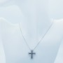 CROSS PENDANT IN 18 KT WHITE GOLD with CERTIFIED DIAMONDS-Model (Mip)