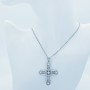 CROSS PENDANT IN 18 KT WHITE GOLD with CERTIFIED DIAMONDS - Model (Gotic)