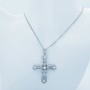 CROSS PENDANT IN 18 KT WHITE GOLD with CERTIFIED DIAMONDS - Model (Gotic)
