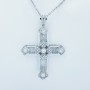 CROSS PENDANT IN 18 KT WHITE GOLD with CERTIFIED DIAMONDS - Model (Gotic)