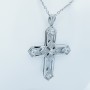 CROSS PENDANT IN 18 KT WHITE GOLD with CERTIFIED DIAMONDS - Model (Gotic)
