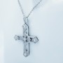 CROSS PENDANT IN 18 KT WHITE GOLD with CERTIFIED DIAMONDS - Model (Gotic)