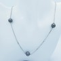Collana di Perle Tahiti in Oro Bianco 18 kt - Lunghezza 44cm