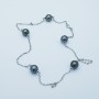 Collier de Perles de Tahiti en Or Blanc 18 carats-Longueur 44cm