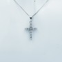 CROSS PENDANT IN 18 KT WHITE GOLD with CERTIFIED DIAMONDS - Model (Planet)