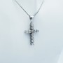 CROSS PENDANT IN 18 KT WHITE GOLD with CERTIFIED DIAMONDS - Model (Planet)